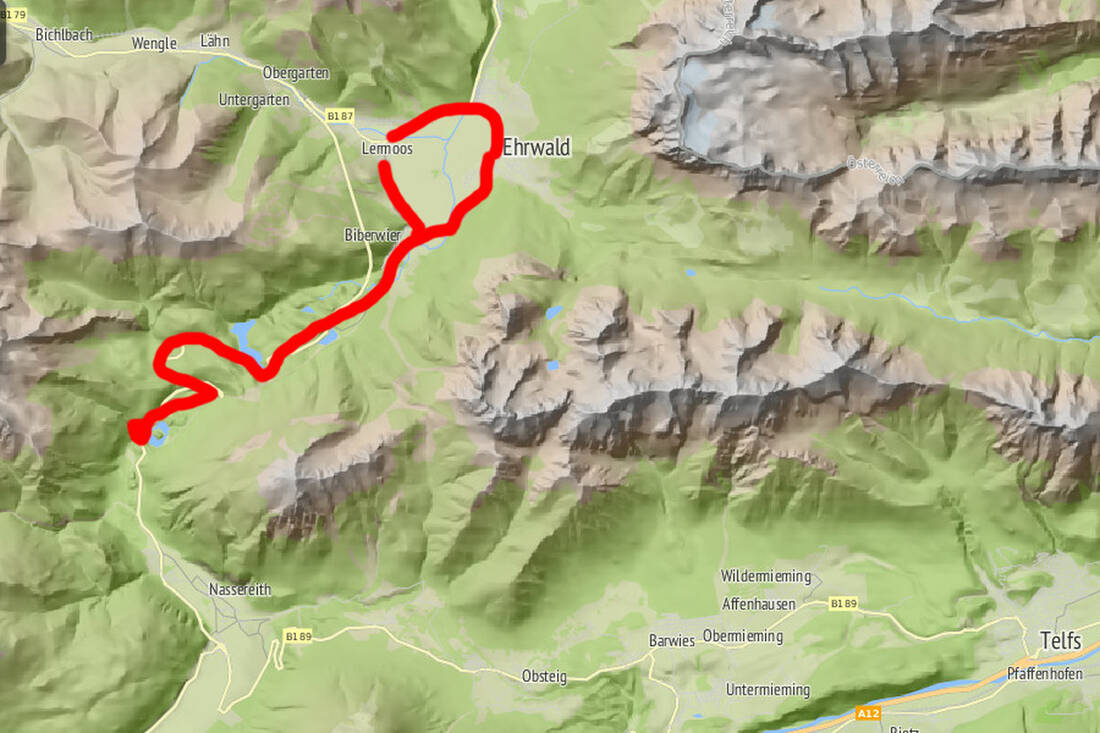 Karte Mountainbiketour Zum Fernpass