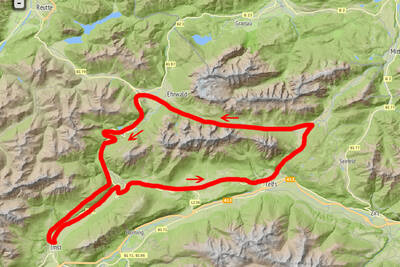 Karte Mieminger Gebirge Mountainbike-Tour